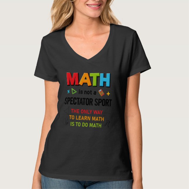 Math Day Calculator Number Learning Math Outfit Ed T-Shirt (Front)