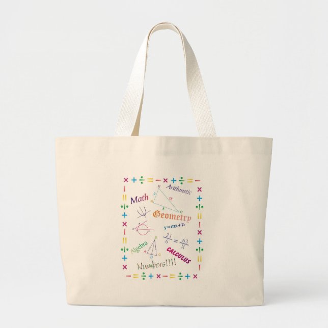 Math Design Large Tote Bag (Front)