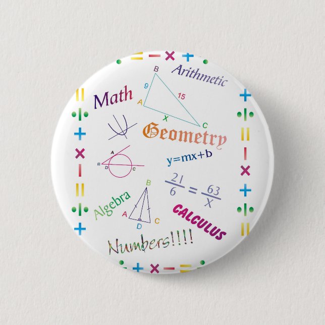 Math Design Pinback Button (Front)