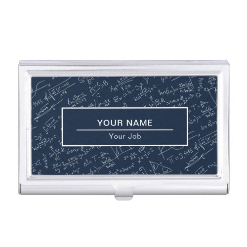 Math Diagrams and Formulas Pattern Business Card Case