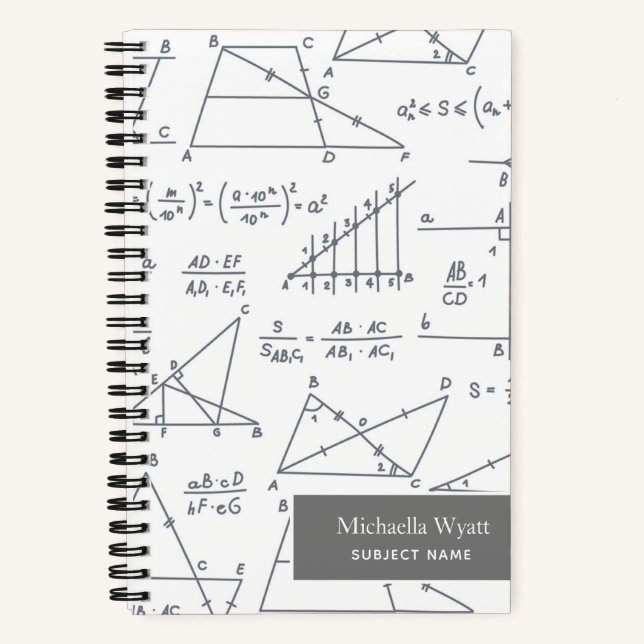 Math Diagrams Pattern Graph Paper Notebook (Front)