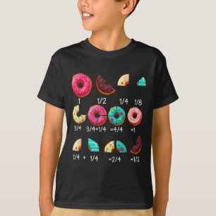 Math Donut Fraction Back to School Teacher Gifts T-Shirt