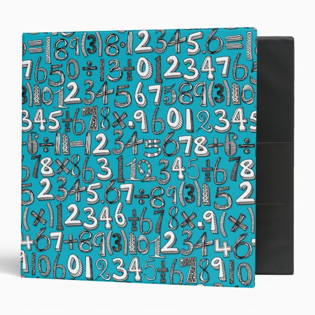 math doodle blue 3 ring binder (Front/Inside)