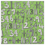 math doodle green fabric