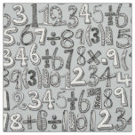 math doodle silver fabric