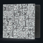 math doodle silver (large) 3 ring binder<br><div class="desc">illustrated numbers</div>