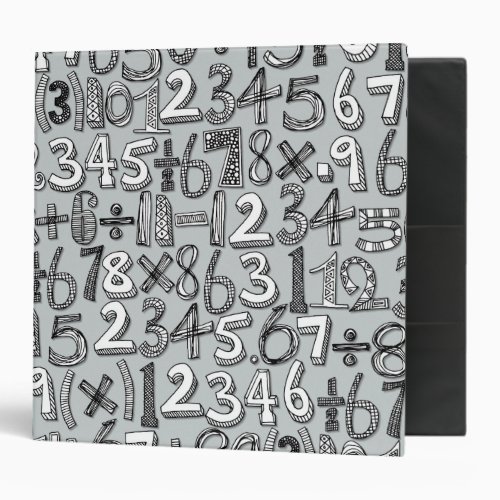 math doodle silver (large) 3 ring binder