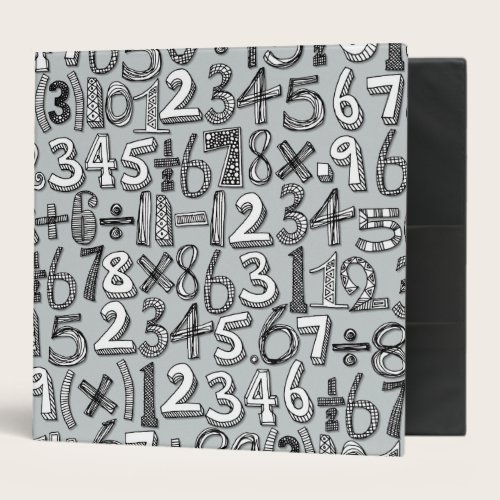 math doodle silver (large) 3 ring binder