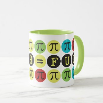 Math Equals Fun - Colorful Mod Pi  - Funny Pi Day Mug by BiskerVille at Zazzle