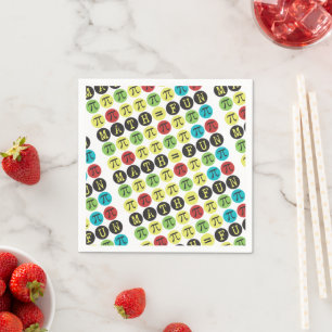 Math equals Fun - Funny Pi Colorful Paper Napkins
