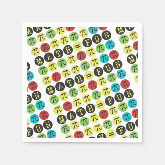 Math equals Fun Funny Pi Colorful Paper Napkins Zazzle