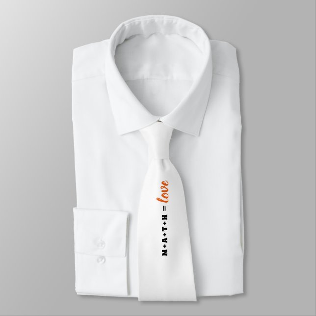 Math Equals Love Nerdy Neck Tie (Tied)