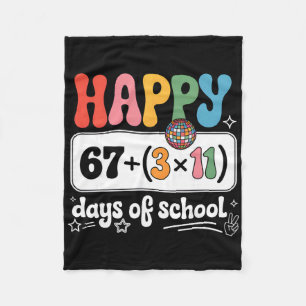 Math Equation 100th Day Teacher Groovy 100 Days Of Fleece Blanket