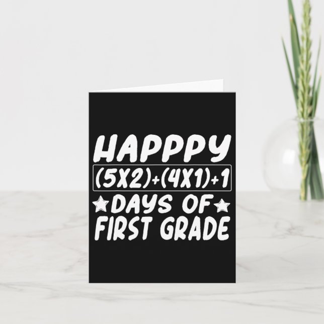 Math Equation Happy 100days Of School Schooling Ki Card (Front)