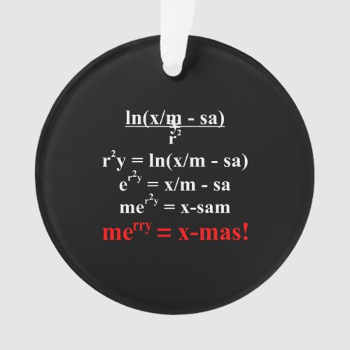 Math Equation Merry Christmas Ornament