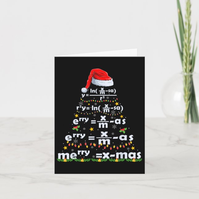 Math Equation Merry X-mas Funny Math Teacher Chris Card (Front)