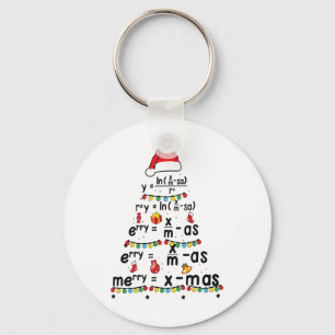 Math Equation Merry X-mas Funny Math Teacher Chris Keychain