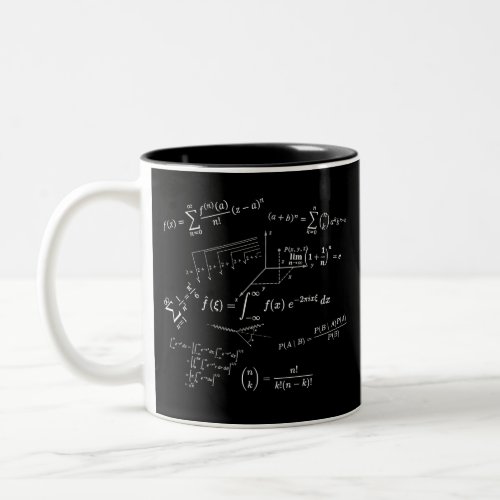 math equations and formulas calculus algebra Two_Tone coffee mug