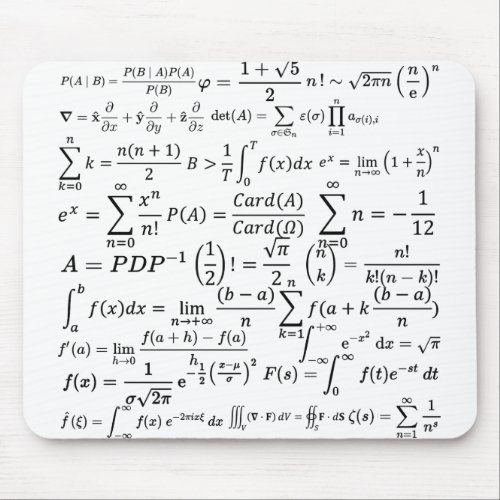 math equations and formulas mouse pad