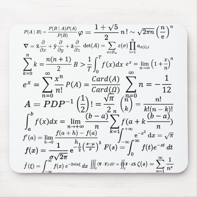 math equations and formulas mouse pad (Front)