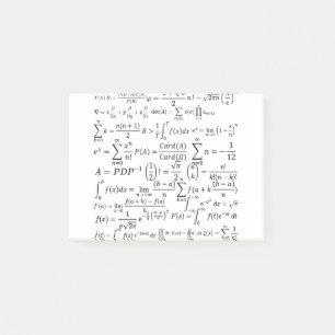 math equations and formulas post-it notes