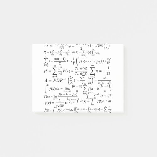 math equations and formulas post_it notes
