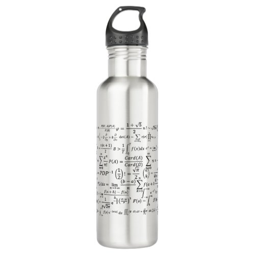 math equations and formulas stainless steel water bottle