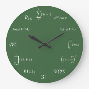 Math Equations and Notations Large Clock