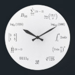 Math Equations and Notations Large Clock<br><div class="desc">Our math equation wall clock is the perfect addition to any room! Add a name for a personal touch. Great teacher,  student,  engineer,  and math lover gift idea!</div>