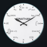 Math Equations and Notations Large Clock<br><div class="desc">Our math equation wall clock is the perfect addition to any room! Add a name for a personal touch. Great teacher,  student,  engineer,  and math lover gift idea!</div>