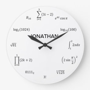 Math Equations and Notations Large Clock