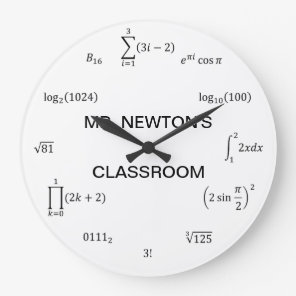 Math Equations and Notations Large Clock