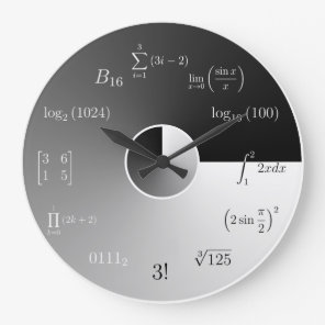Math Equations and Notations Large Clock