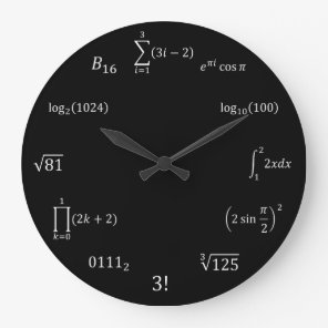 Math Equations and Notations Large Clock