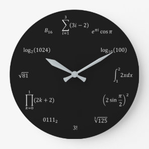 Math Equations and Notations Large Clock