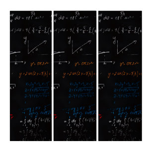 Math Equations Chalkboard Triptych