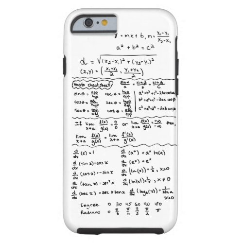 Math Equations Cheat Sheet iPhone 6 case