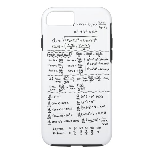 Math Equations Cheat Sheet iPhone 7 case