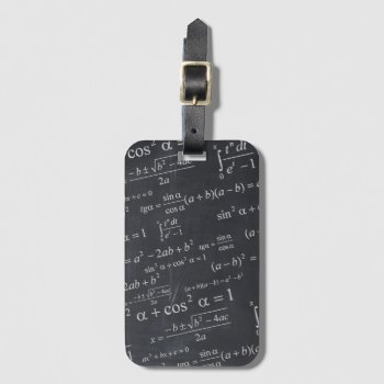 Math Equations On Blackboard Funny Look Luggage Tag by UrHomeNeeds at Zazzle