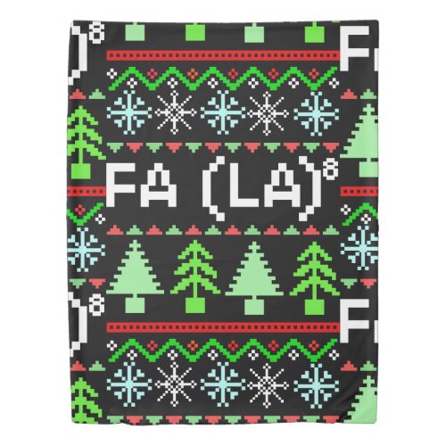 Math Fa La _ Christmas Carol Ugly Sweater Style Duvet Cover