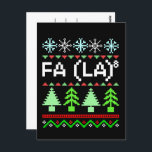 Math Fa La - Christmas Carol Ugly Sweater Style Postcard<br><div class="desc">An ugly sweater-style design for math students, math teachers, mathematicians, professors, and math major students for this Christmas season. It can be gifts for students and teachers during the end of the school year or the end of the fall semester. Design is also fitting for Christmas day, Christmas eve, thanksgiving,...</div>