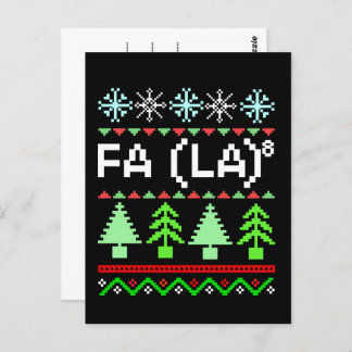 Math Fa La - Christmas Carol Ugly Sweater Style Postcard
