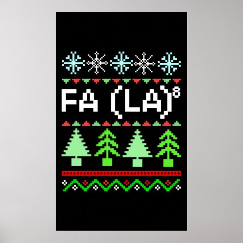 Math Fa La _ Christmas Carol Ugly Sweater Style Poster