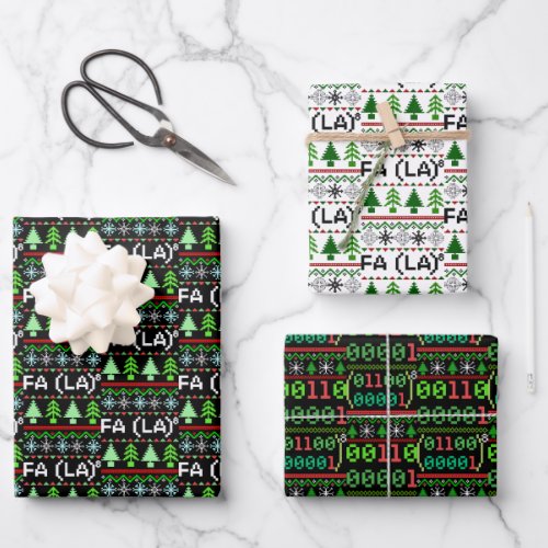 Math Fa La - Christmas Carol Ugly Sweater Style Wrapping Paper Sheets