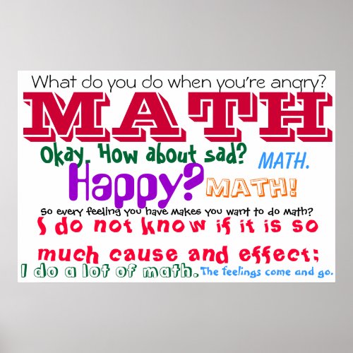 Math Feelings Quote Poster