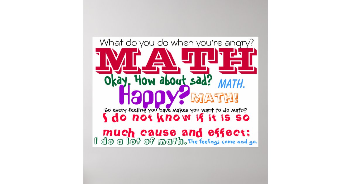 Math Feelings Quote Poster | Zazzle