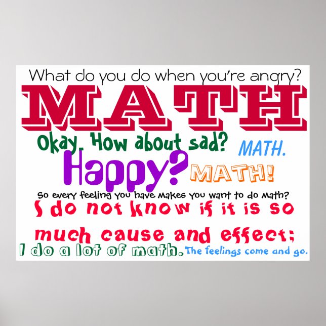Math Feelings Quote Poster (Front)