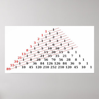 MATH Fibonacci numbers Pascals triangle  Poster