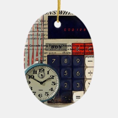 Math financial advisor accountant calculator ceramic ornament