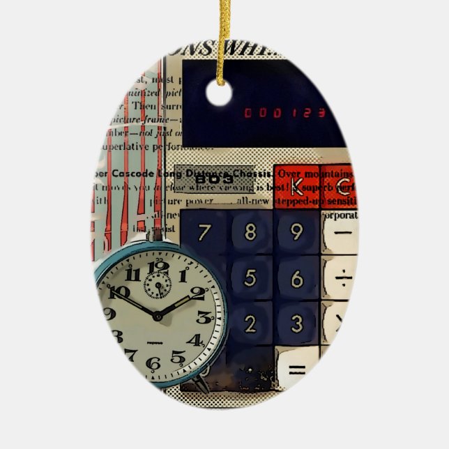 Math financial advisor accountant calculator ceramic ornament (Front)